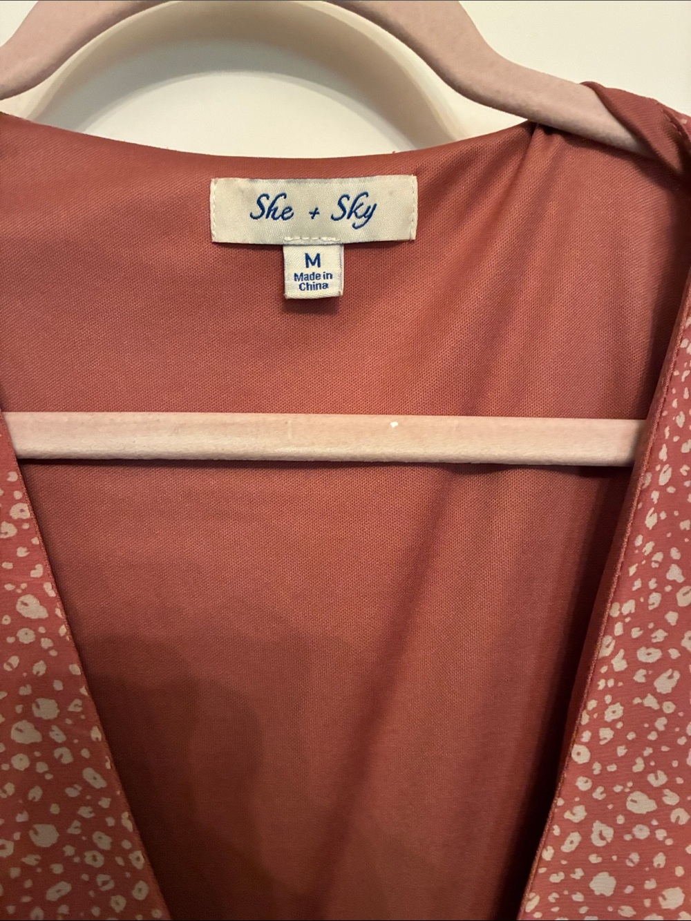 She + Sky Pink and White Floral Wrap Midi Dress - Picture 2 of 5